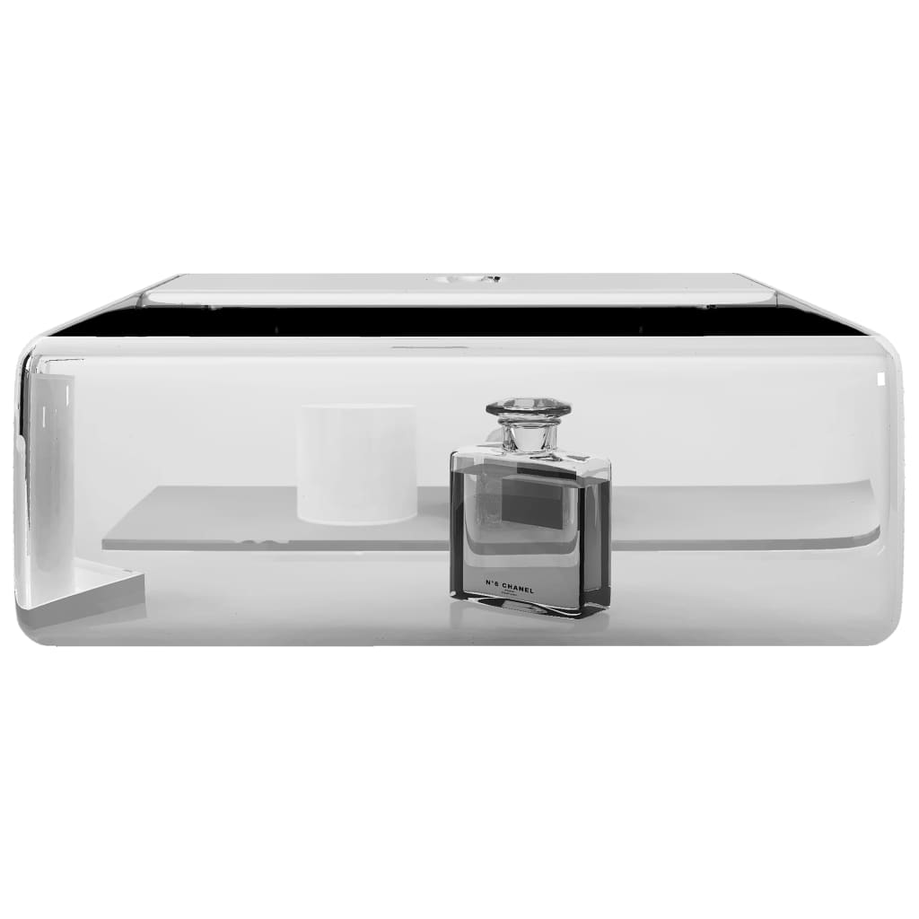 Vasque avec trou pour robinet 38 x 30 x 11,5 cm céramique couleur argent - argent - number 5.