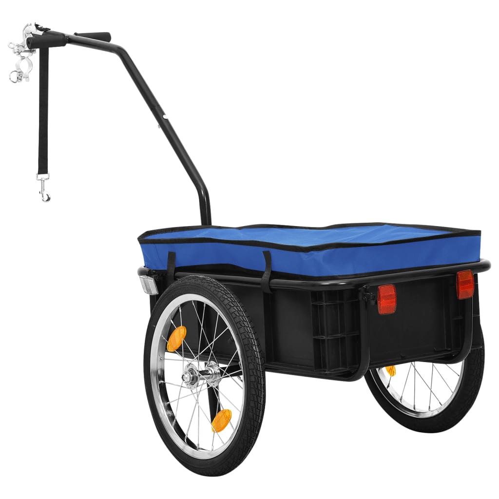 Cykeltrailer/trækvogn 155x60x83 cm stål blå - number 2.