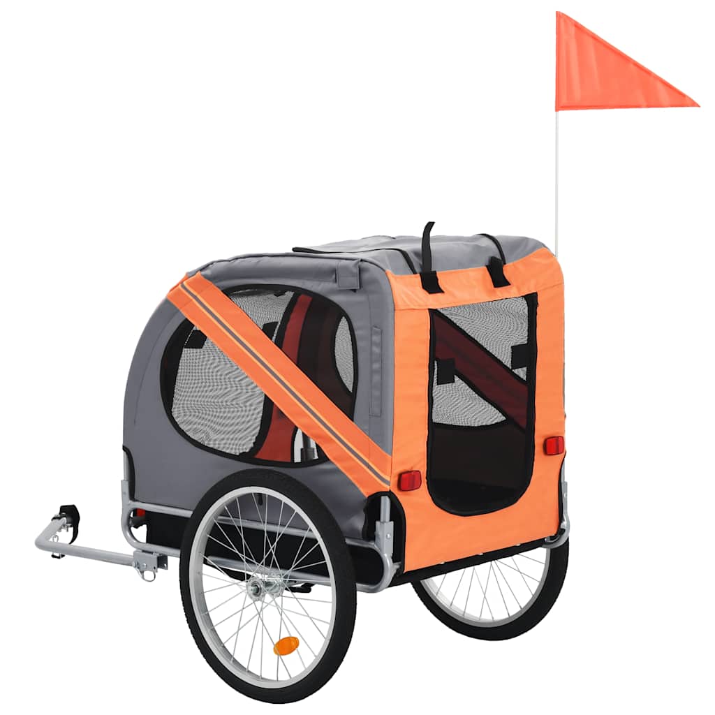 Remorque vélo pour chien orange et gris - number 3.