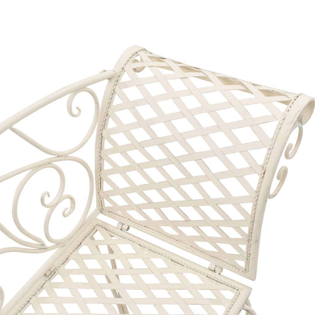 Sjeselounge til hage 128 cm metall antikk hvit - number 4.