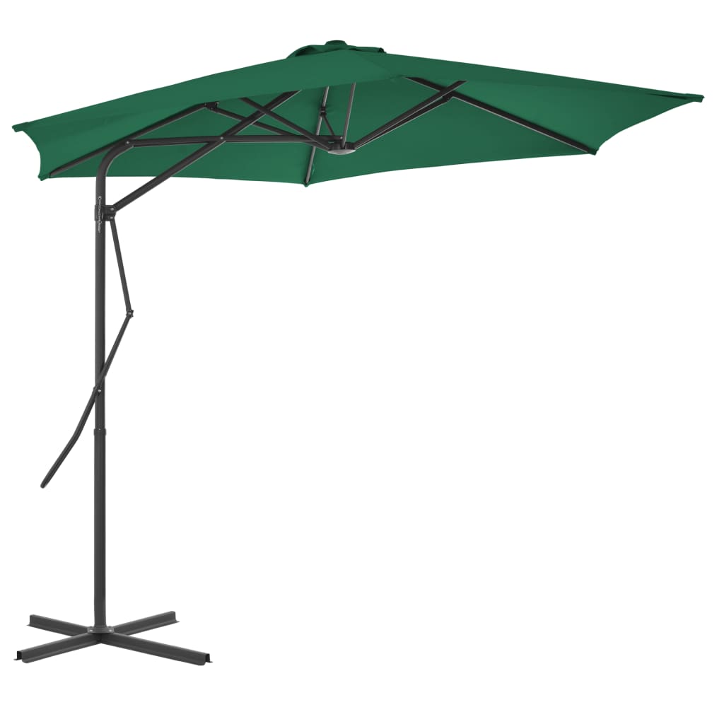 Parasol 300 cm steel pole green - light green - number 2.