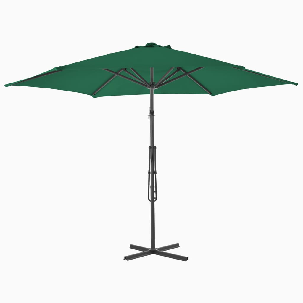 Parasol 300 cm steel pole green - light green - number 3.