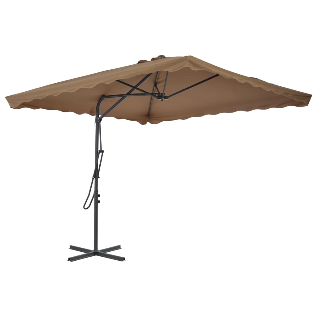 Parasol 250x250 cm steel rod - grey-brown - number 2.