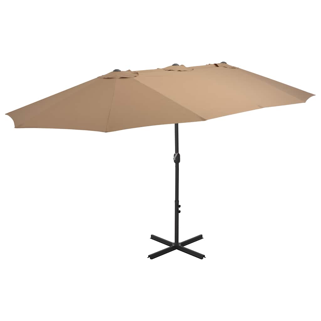Parasol 460x270 cm aluminum pole - grey-brown, ooo 1 - number 1.