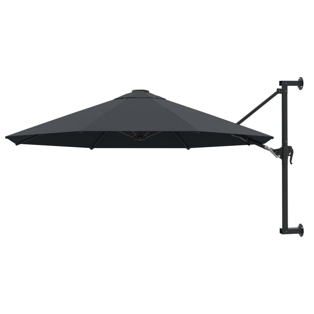 Ombrellone da parete con palo in metallo 300 cm - grigio antracite, 1 - number 1.