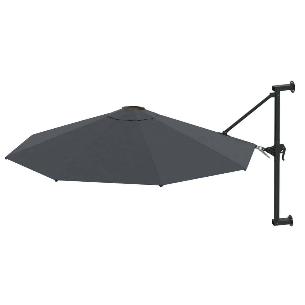 Ombrellone da parete con palo in metallo 300 cm - grigio antracite, 1 - number 2.