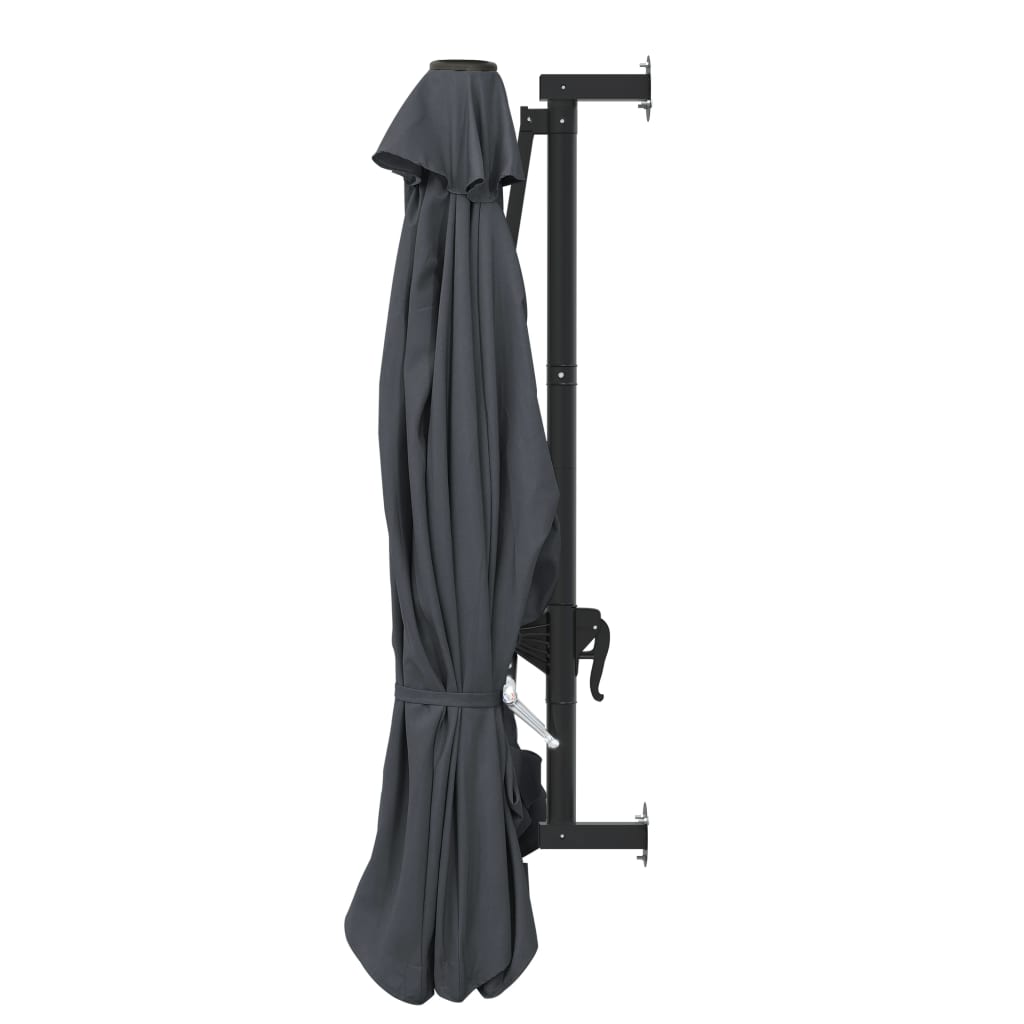Ombrellone da parete con palo in metallo 300 cm - grigio antracite, 1 - number 5.