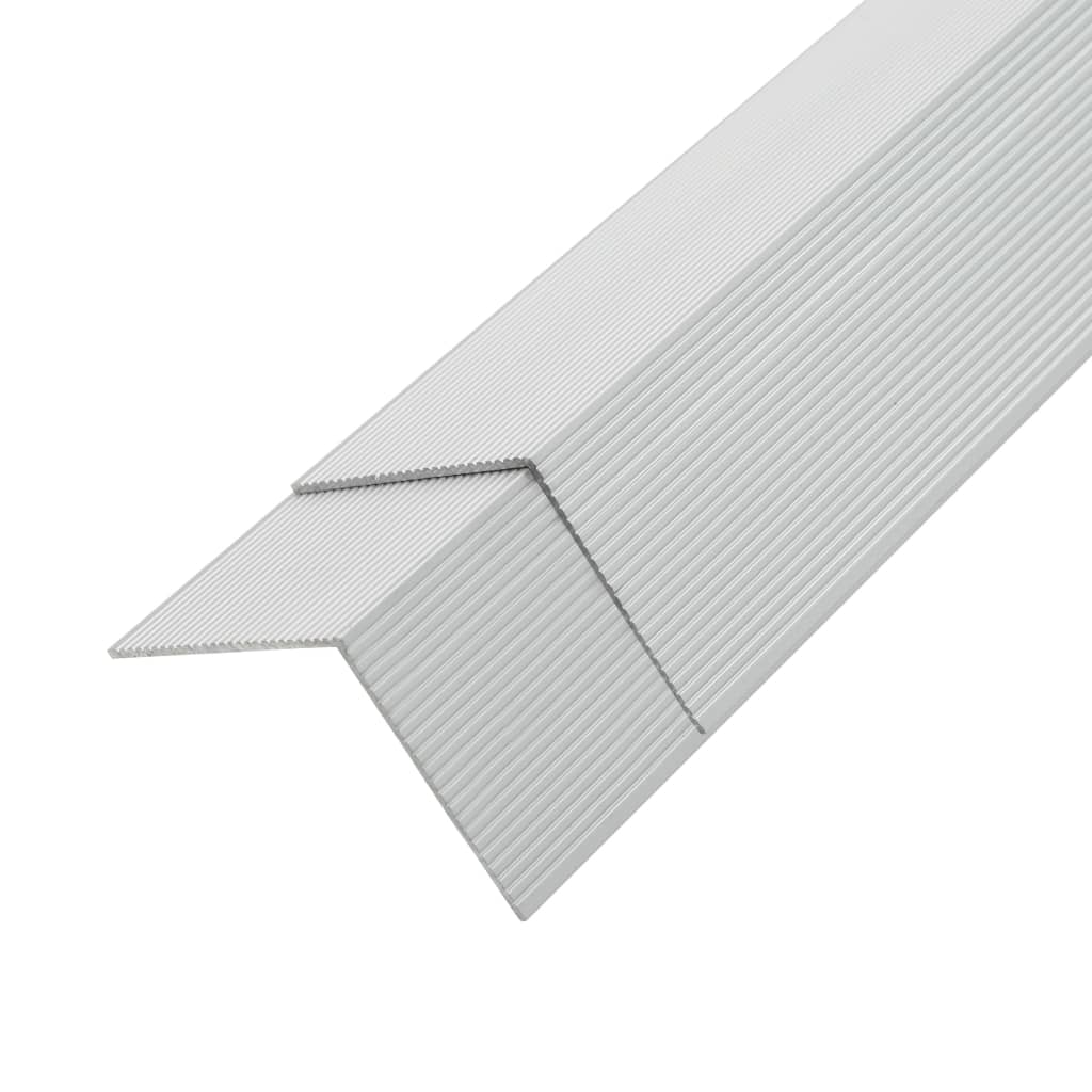 Terrassevinkellister 5 stk. aluminium 170 cm sølvfarvet - number 2.