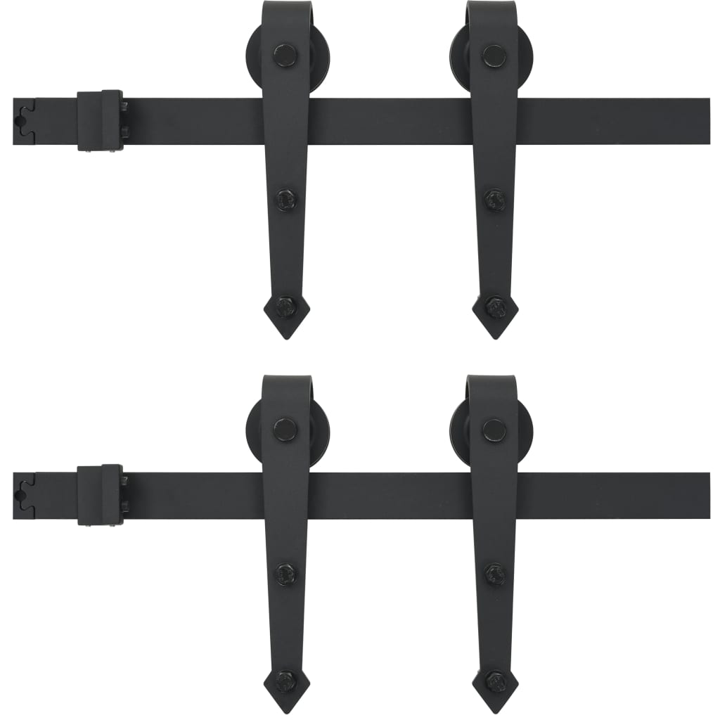 Hardwarekit til skydedør 2 x 183 cm stål sort - number 2.