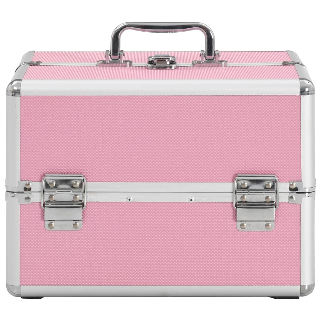 Makeup case 22 x 30 x 21 cm pink aluminum - pink, 1 - number 3.
