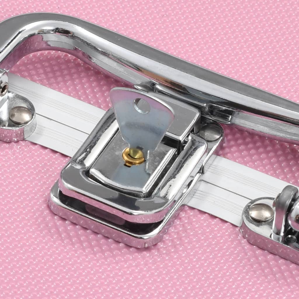 Makeup case 22 x 30 x 21 cm pink aluminum - pink, 1 - number 6.