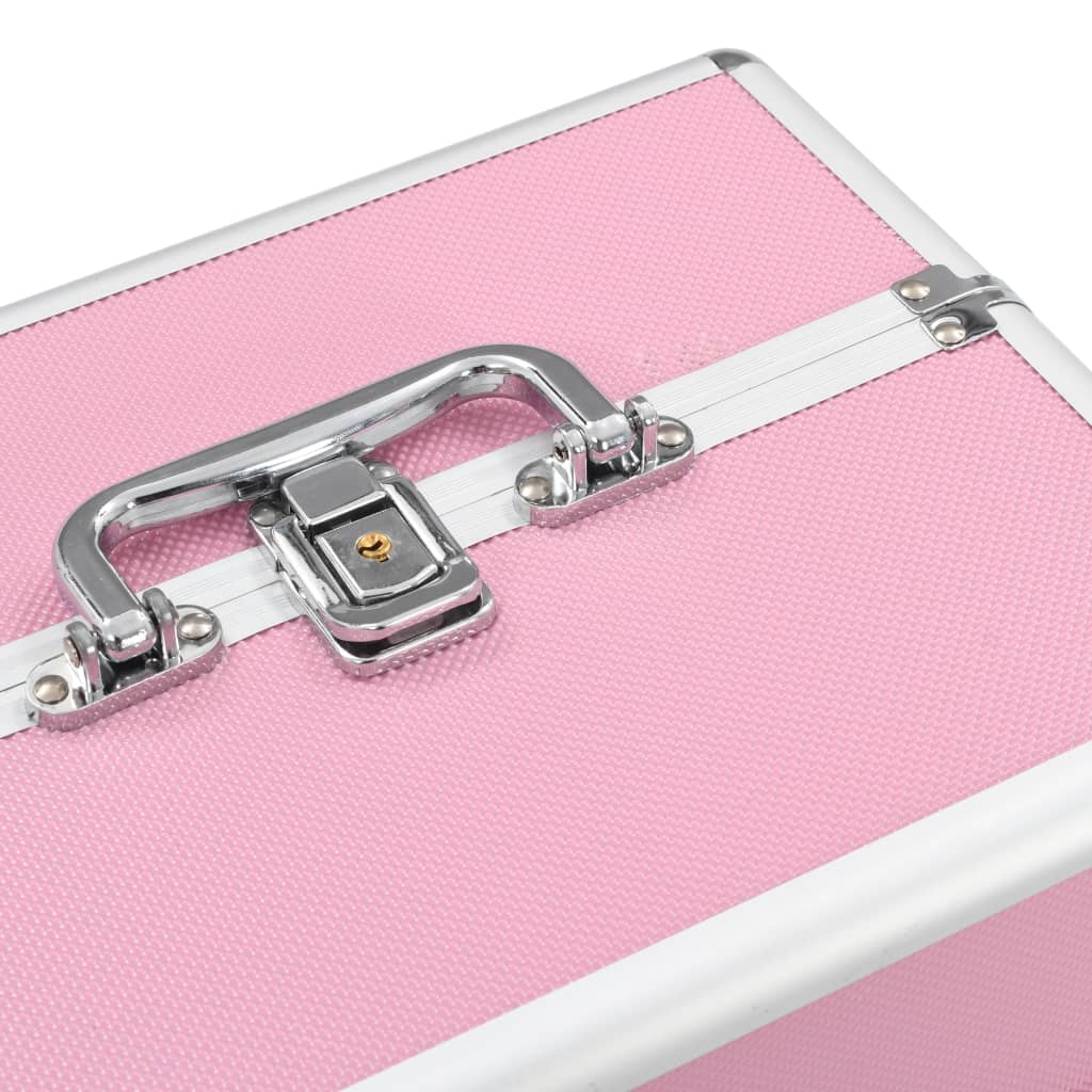 Makeup case 22 x 30 x 21 cm pink aluminum - pink, 1 - number 5.