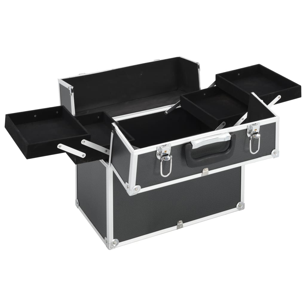 Makeup case 37 x 24 x 35 cm aluminum - black, 1 - number 2.