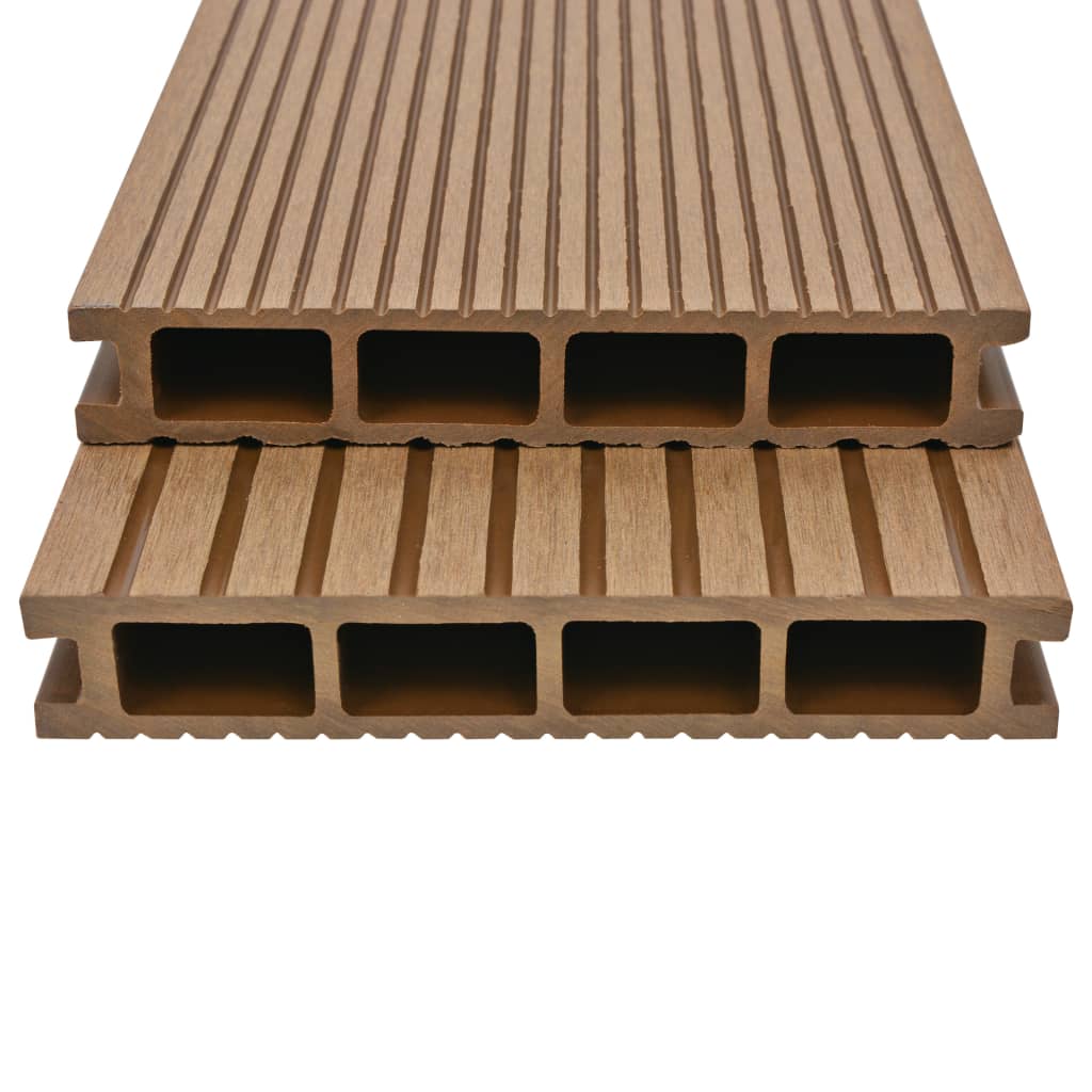 Hule terrassebrædder med tilbehør wpc 10 m² 4 m teakfarve - number 2.