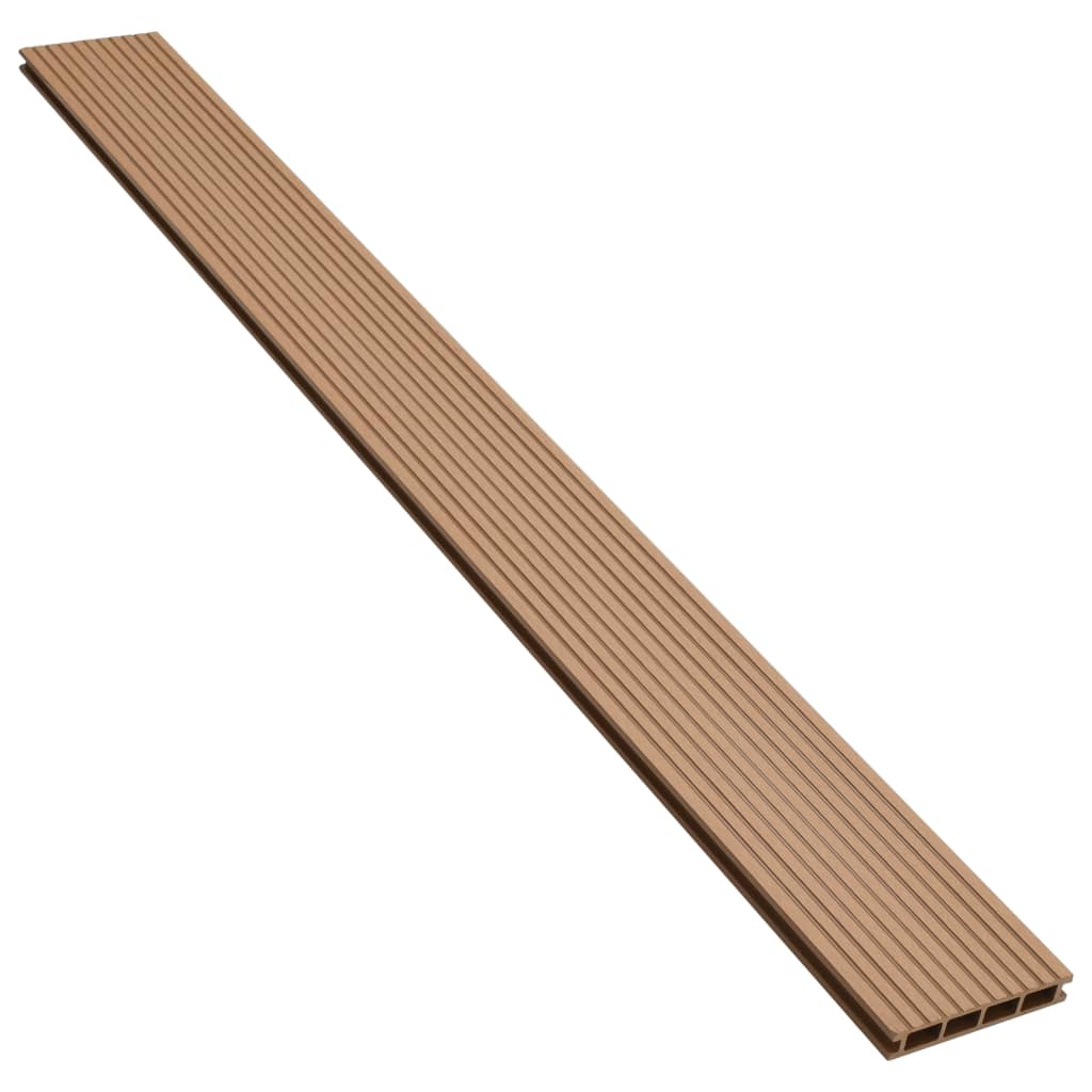 Hule terrassebrædder med tilbehør wpc 10 m² 4 m teakfarve - number 6.