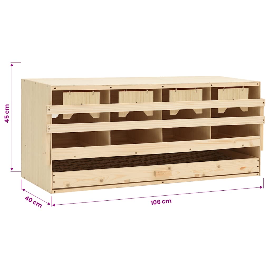 Nido per galline con 4 scomparti 106x40x45 cm pino massello - number 7.