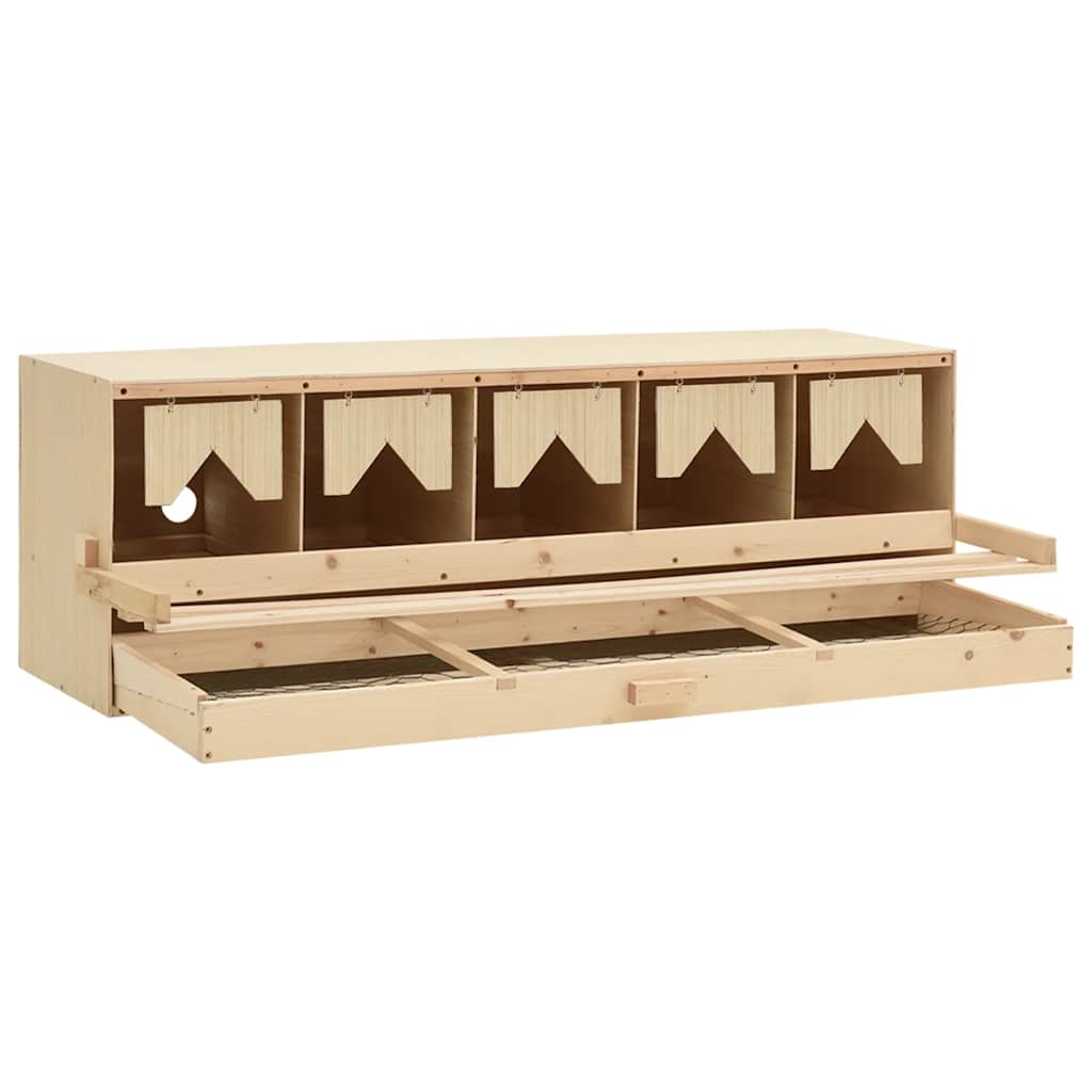 Nido per galline con 5 scomparti 117x33x38 cm pino massello - number 4.