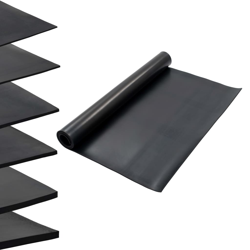 Skridsikker gulvmåtte 1,2x2 m 6 mm gummi glat - 1.2 x 2 m/6 mm, ooo 1, 1 - number 1.