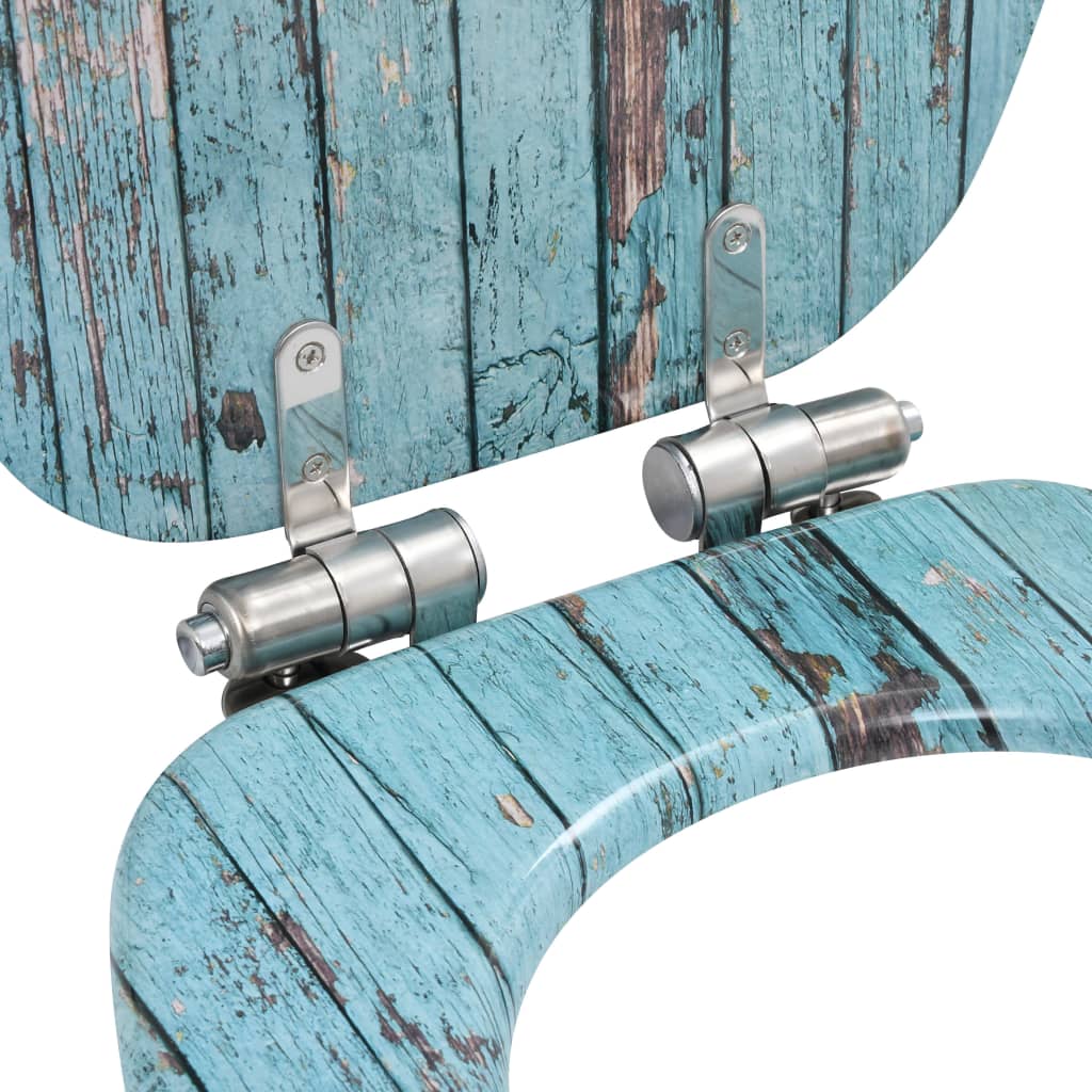 Toalettstol med soft close lock mdf trädesign - 1, gammalt trä, ja - number 6.