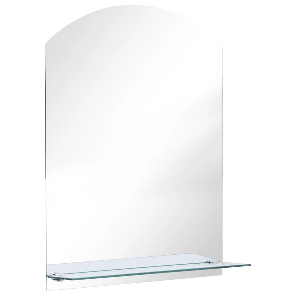 Wall mirror with shelf tempered glass - 50 x 70 cm, 1, oval - number 2.