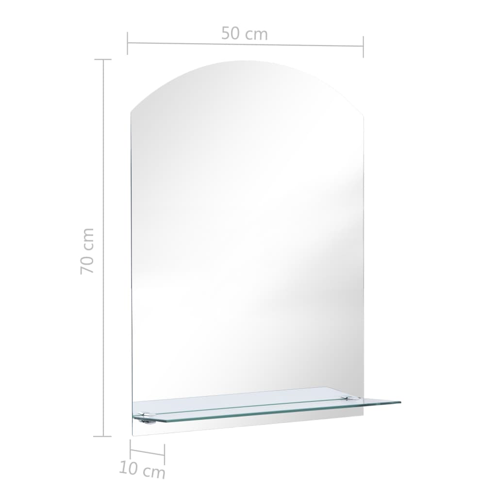 Wall mirror with shelf tempered glass - 50 x 70 cm, 1, oval - number 6.