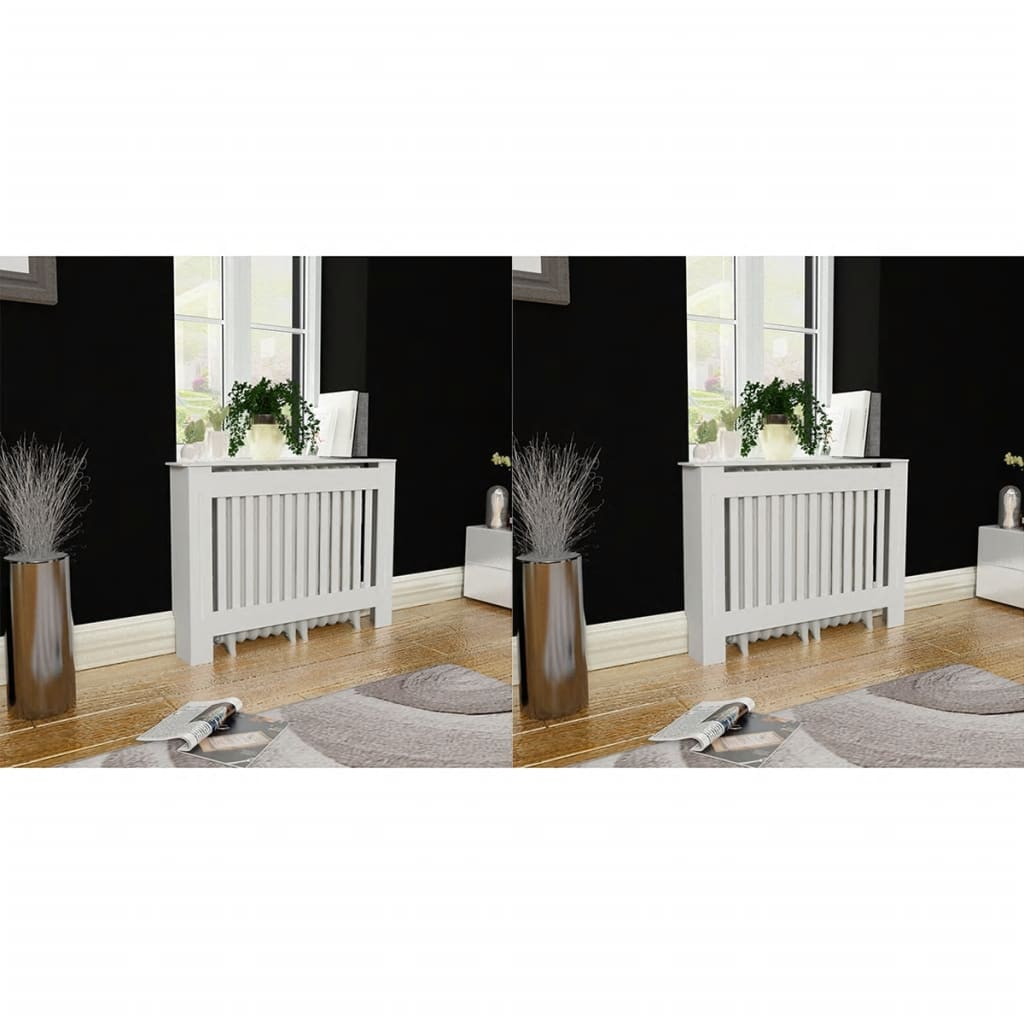 Radiatorskjulere 2 stk. mdf 112 cm hvid - number 1.
