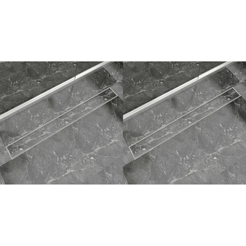 Lineære bruseafløb 2 stk. rustfrit stål - 1030 x 140 mm-1 - number 1.