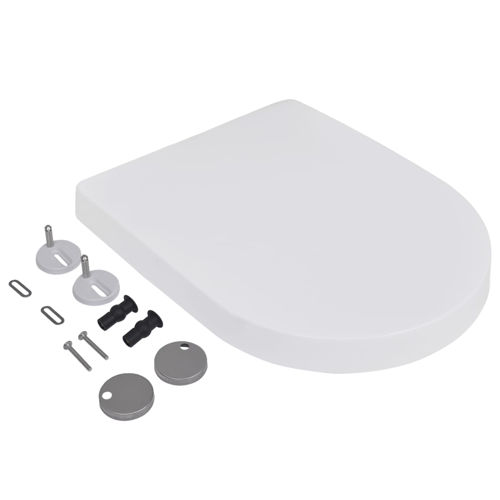 Toalettstolar med soft close lock 2 st. plast vit - number 3.