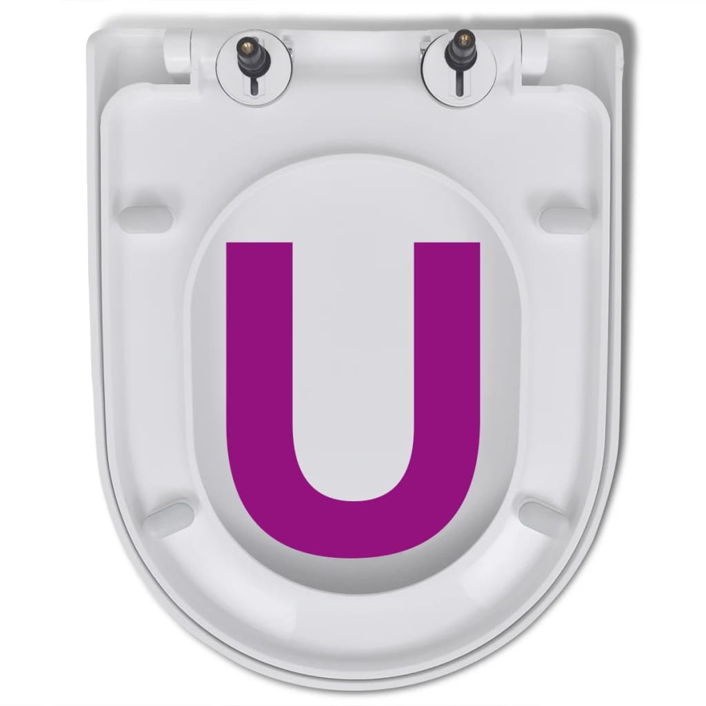 Toalettstolar med soft close lock 2 st. plast vit - number 8.