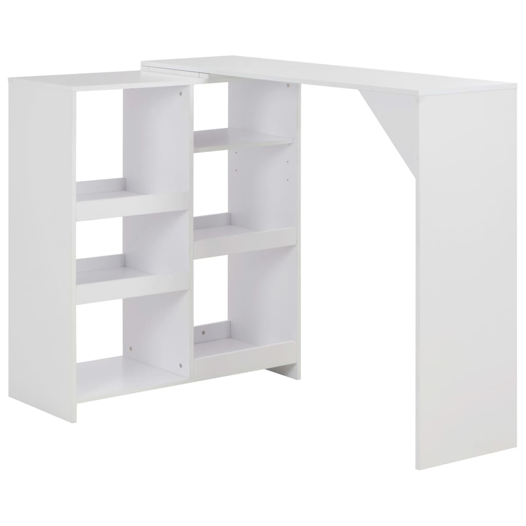 Barbord med flytbar hylde 138x39x110 cm - hvid, 1 - number 1.