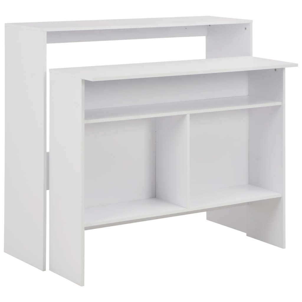 Barbord med 2 bordplader 130x40x120 cm - hvid, 1 - number 1.