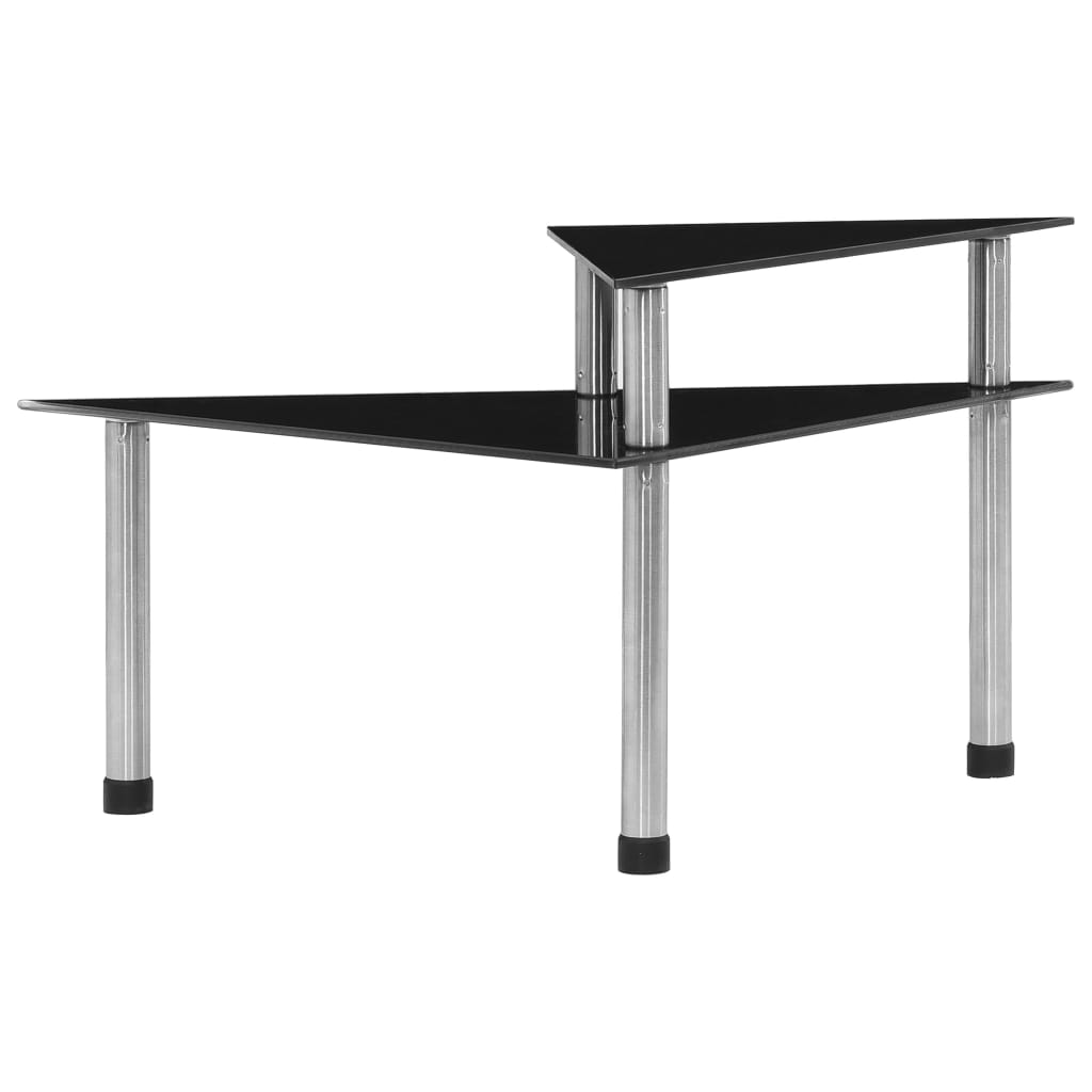 Køkkenreol 49,5x35x26 cm hærdet glas - sort - number 4.