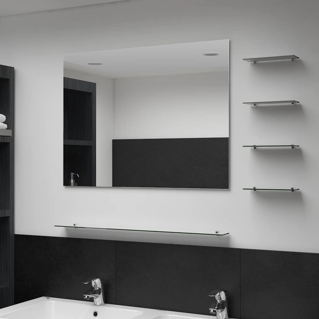 Wall mirror with 5 shelves 80x60 cm silver - 80 x 60 cm (5 shelves), 1 - number 1.