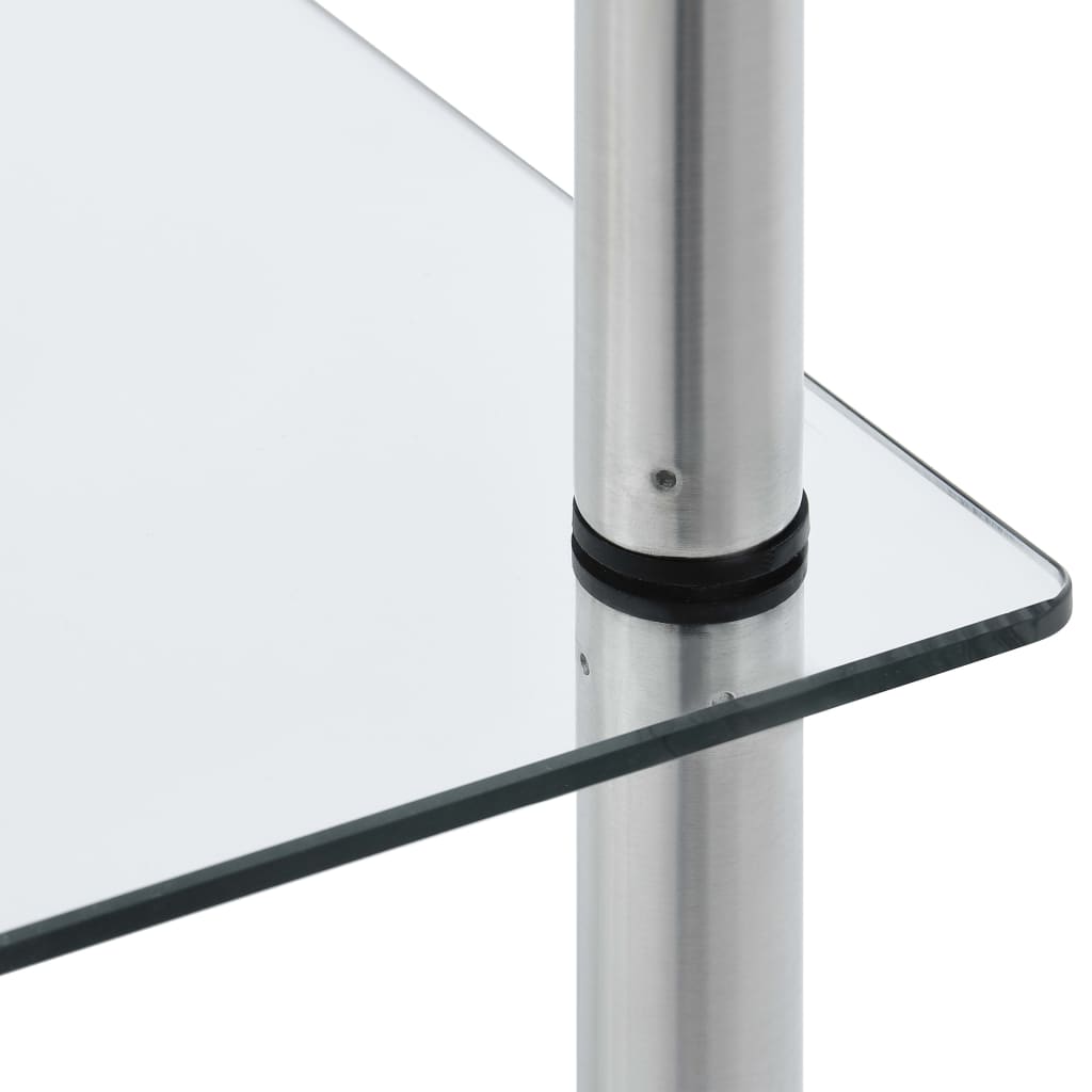 Bokhylle 6 hyller 40x40x160 cm herdet glass - gjennomsiktig, 1160 cm - number 4.