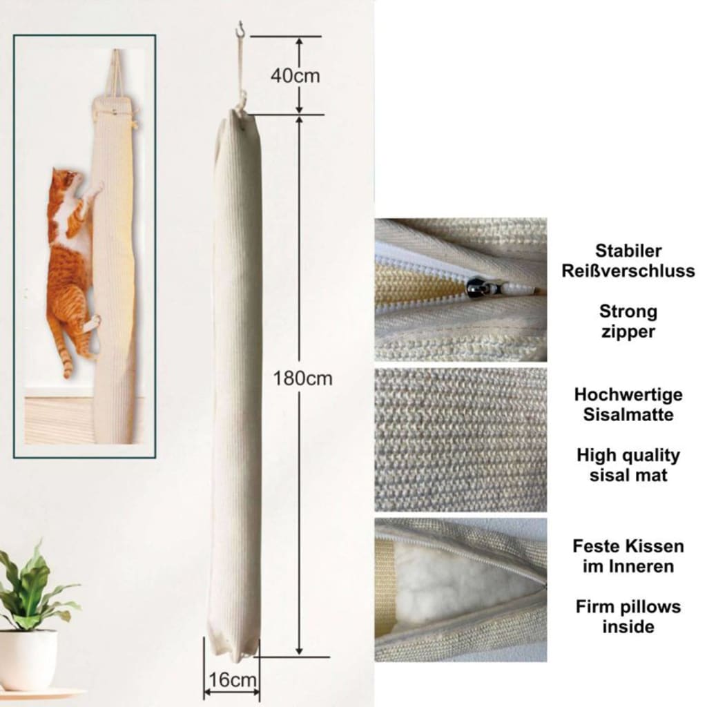 Quoi de neuf ! sac d'escalade pour chats 180 cm sisal - number 6.