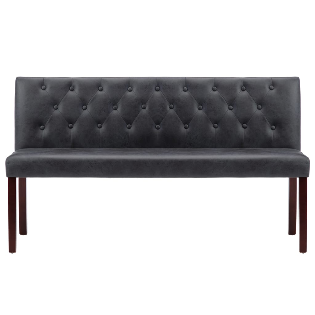 Klupa 148,5 cm imitacija antilopa - siva, 148,5 cm - number 3.