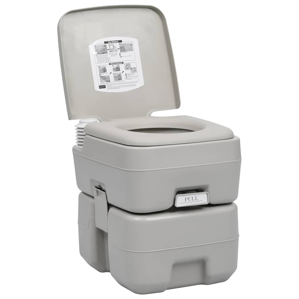 Prijenosni kamp wc 20+10 l sivi - number 5.