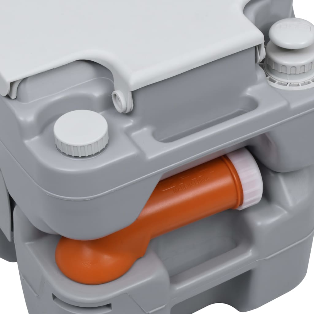 Prijenosni kamp wc 20+10 l sivi - number 5.