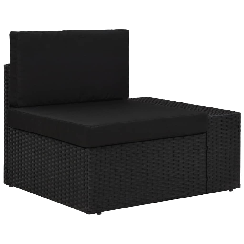 Hjørnedel til sofa med venstre armlæn polyrattan sort - number 1.