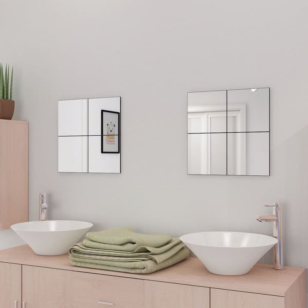 Frameless mirror tiles 16 pcs. 20.5 cm glass - number 1.