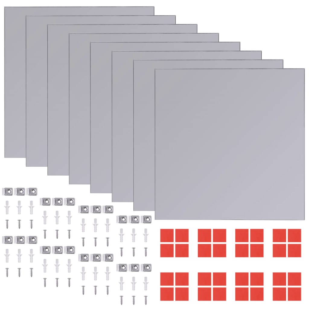 Frameless mirror tiles 16 pcs. 20.5 cm glass - number 2.