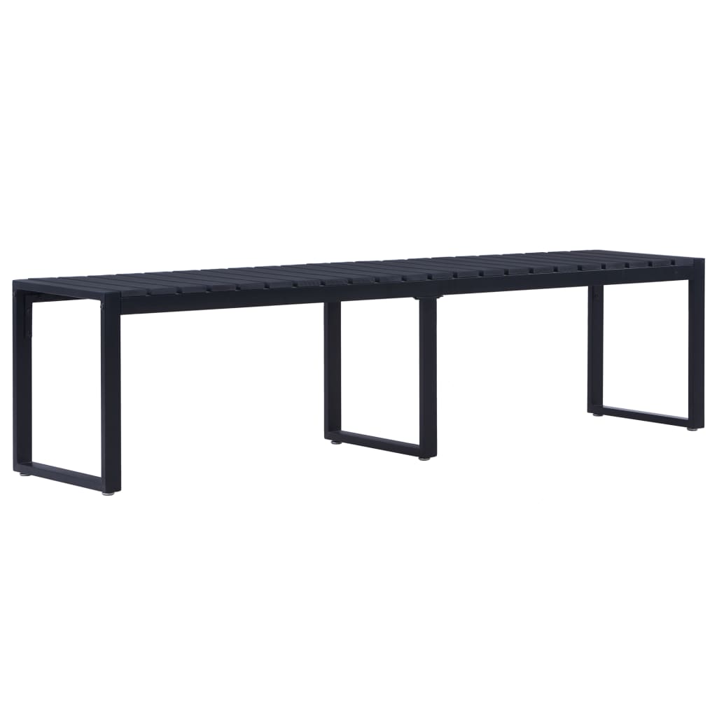 Havebænk 180 cm ps-plade sort - 180 x 40 x 45 cm, 1, x - number 1.