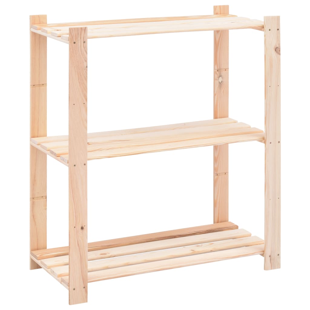 Scaffalatura 3 ripiani 80x38x90 cm pino massello 150 kg - 1, 2 - number 3.