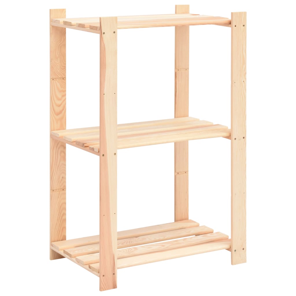 Scaffalatura 3 ripiani 60x38x90 cm pino massello 150 kg - 1, 3 - number 3.