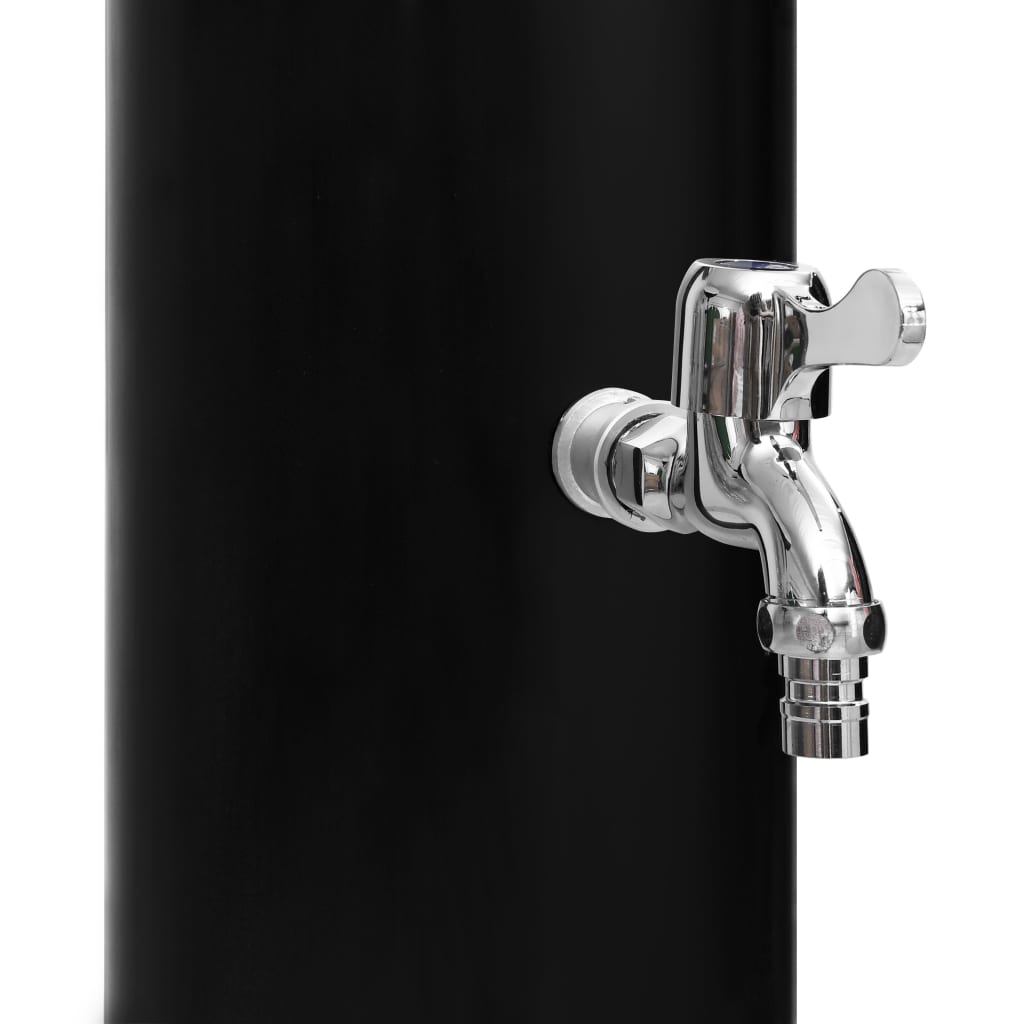 Solopvarmet udendørsbruser med brusehoved og hane 40 l - sort, 1 - number 8.