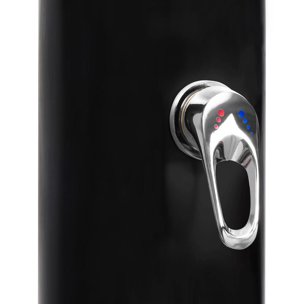 Solopvarmet udendørsbruser med brusehoved og hane 40 l - sort, 1 - number 7.