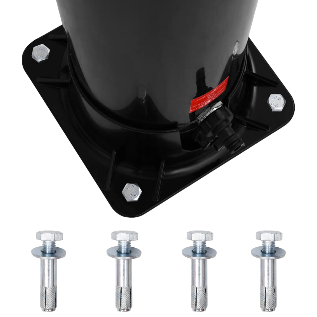 Solopvarmet udendørsbruser med brusehoved og hane 40 l - sort, 1 - number 10.