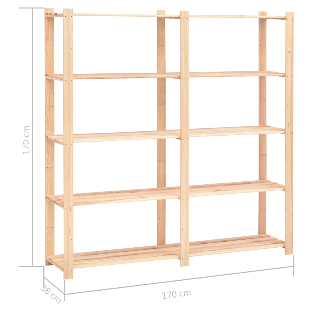 Ripiani pz. 5 ripiani 170 x 38 x 170 cm pino 500 kg - 1, 10 - number 8.