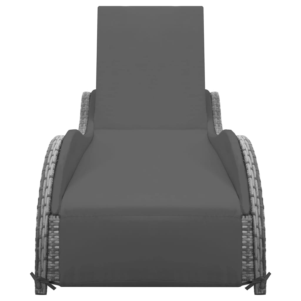 Liggestol med hynde polyrattan antracitgrå - number 2.