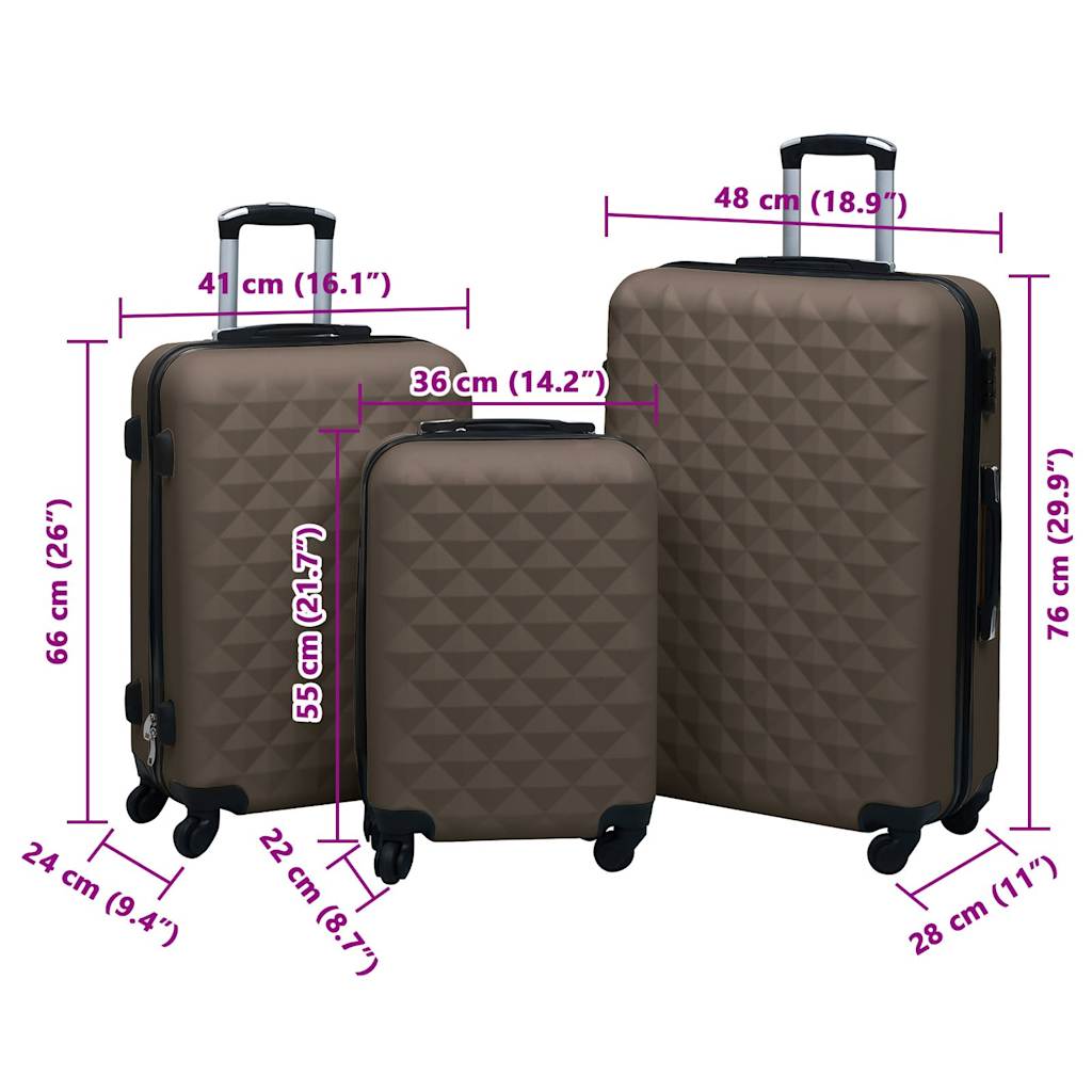 Kofferset tlg. hardcase abs - braun, 1, 4 - number 8.